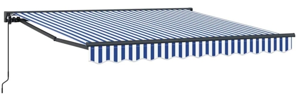 vidaXL Einziehbare Markise Blau und Weiß 350x250 cm Stoff 3330199 Bild 1