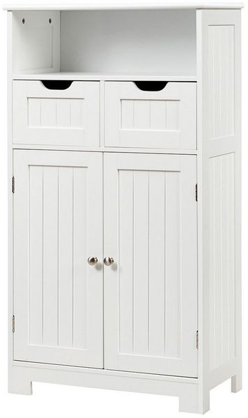 KOMFOTTEU Midischrank Badezimmerschrank 60 x 30 x 109 cm,mit 2 Schubladen