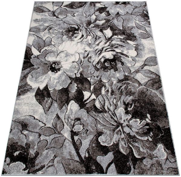 OTTO home Teppich Almrose, rechteckig, Höhe: 9 mm, mit besonders weichem Flor, Blumen Muster, florales Design, Kurzflor