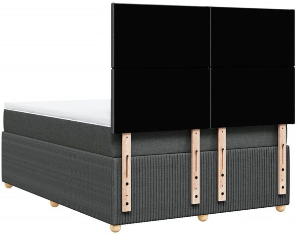 vidaXL Boxspringbett mit Matratze Dunkelgrau 160x200 cm Stoff 3292101 Bild 6