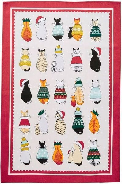 Ulster Weavers Geschirrtuch Cats in Waiting Christmas, (Set, 1-tlg, Set), perfekte Ergänzung für Ihre Küche, 100% Baumwolle, 48x74 cm