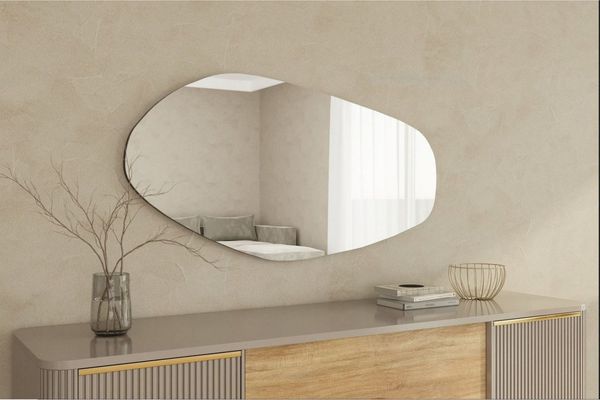 ibonto WANSPIEGEL Transparent asymmetrisch, rahmenlos (H 120 x T 120 x B 60 cm)