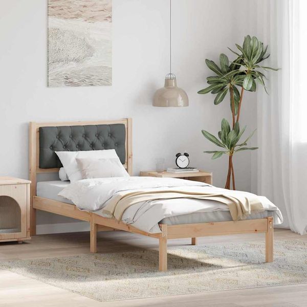 vidaXL Bettrahmen Dunkelgrau 80 x 200 cm Massives Kiefernholz 878220