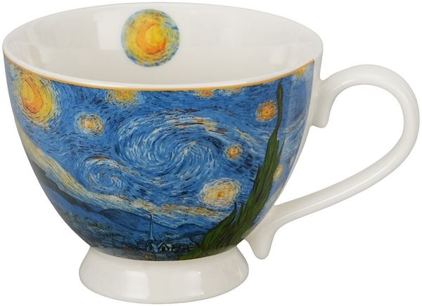 DUO ART GALLERY Jumbotasse 450 ml STARRY NIGHT inspired by Van Gogh, New Bone China Porzellan