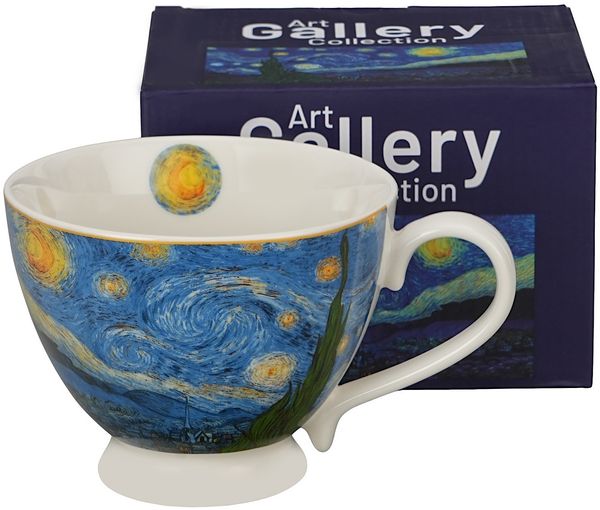 DUO ART GALLERY Jumbotasse 450 ml STARRY NIGHT inspired by Van Gogh, New Bone China Porzellan Bild 2