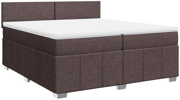 vidaXL Boxspringbett mit Matratze Dunkelbraun 200x200 cm Stoff 3287171