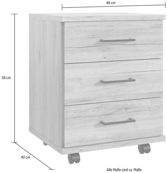 Wimex Rollcontainer Home Desk, mit 3 Schubladen, 46cm breit, 58cm hoch Bild 2