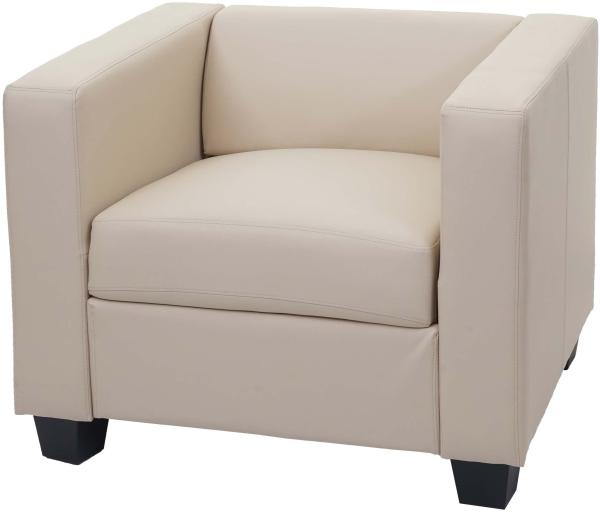 Sessel Loungesessel Lille ~ Kunstleder, creme