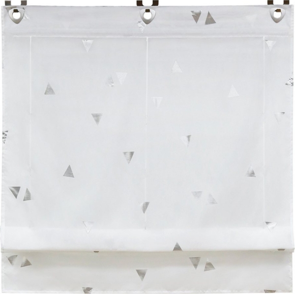 Joyswahl Raffrollo, mit Hakenaufhängung, freihängend, ohne Bohren Raffgardinen mit Ösen, silberfarbenes Dreieckmuster