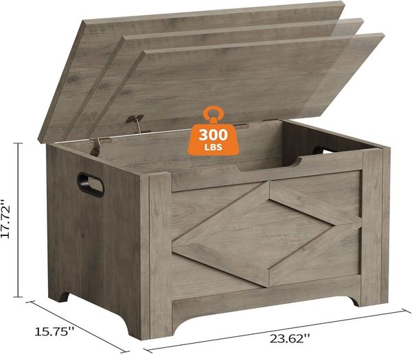 GarveeMore Spielzeugtruhe Aufbewahrungsbank aus Holz mit Sicherheitsscharnier,60 x 40 x 45 cm, große Spielzeugkiste für Eingangsbereich, Wohnzimmer, Schlafzimmer