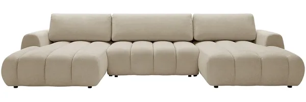 Vente-unique - FRIDORA Sofa Stoff Beige - B 168 cm x H 81 cm x L 364 cm