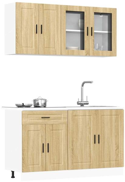 vidaXL 4-tlg. Küchenschrank-Set Porto Sonoma-Eiche Holzwerkstoff 3314874