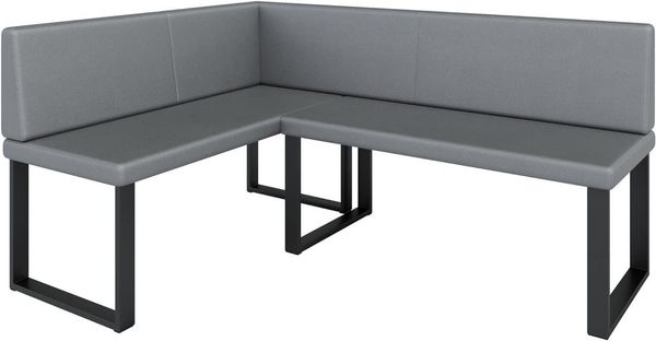 AN-MOEBEL4U Eckbank ALINA Metall, perfekt für Küche, Esszimmer, Wohnzimmer. Zwei Größen 128x168/142x196