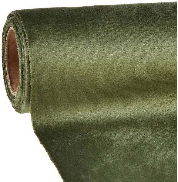 Viana Tischläufer Samt Tischläufer Dunkelgrün 28×270cm Festlich Dekostoff