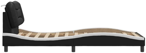 vidaXL Bettgestell mit LED ohne Matratze "Hvar" Schwarz und Weiß 80x200 cm 3213897 Bild 8