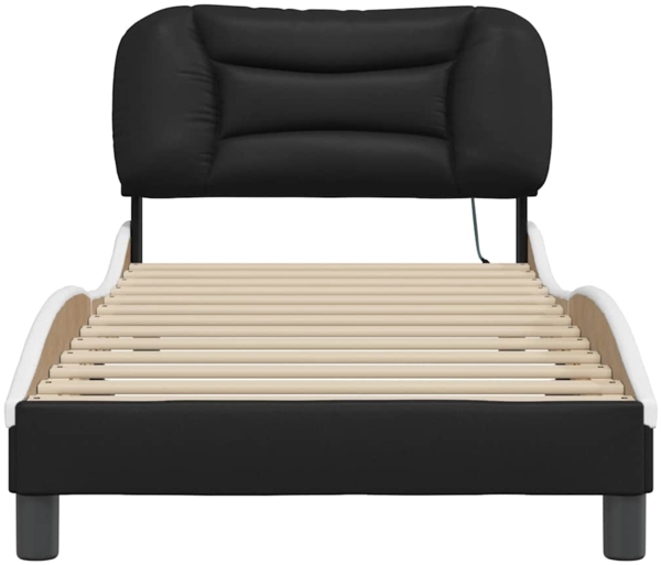 vidaXL Bettgestell mit LED ohne Matratze "Hvar" Schwarz und Weiß 80x200 cm 3213897 Bild 5