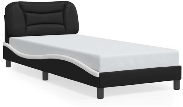 vidaXL Bettgestell mit LED ohne Matratze "Hvar" Schwarz und Weiß 80x200 cm 3213897 Bild 4