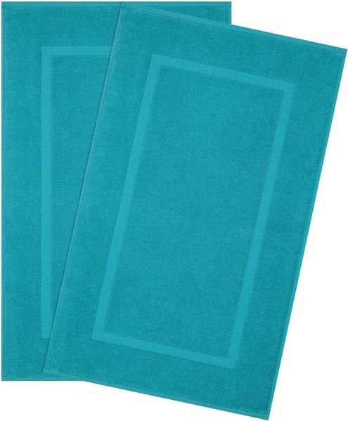 HAMMETEX Badematte Hotelmatte, Duschvorleger, Höhe 5 mm, rutschhemmend beschichtet, beidseitig nutzbar, Baumwolle, rechteckig, 2-teiliges Set, einfarbig, 100% Baumwolle