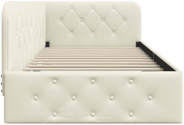 vidaXL Eckbettgestell mit Kopfteil Creme 100x200 cm Samt 42016550 Bild 5