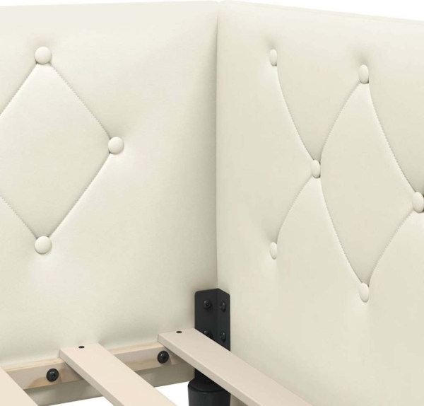 vidaXL Eckbettgestell mit Kopfteil Creme 100x200 cm Samt 42016550 Bild 7