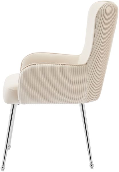 Esszimmerstuhl Samt, 6er-Set mit Armlehnen & verstellbaren Füßen, 53x57x83 cm, Beige Bild 7