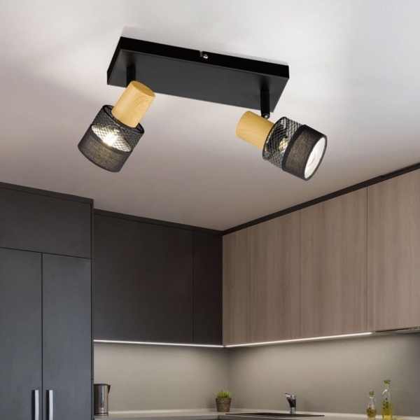 Deckenleuchte, Eisen Stahl, 2-Flammig, L 38,5 cm Bild 3