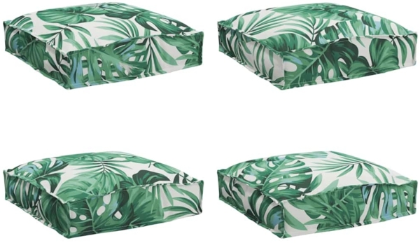 vidaXL Kissen Blatt 4 pcs Blattmuster 40 x 40 x 8 cm Oxford-Stoff 42001596