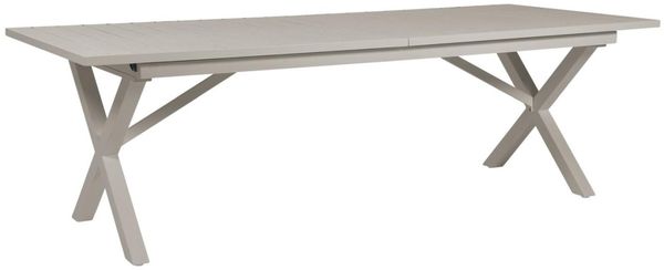 Gartenesstisch Hillmond von Brafab aus Aluminium und HPL, modern, beige, ausziehbar für 10-12 Personen