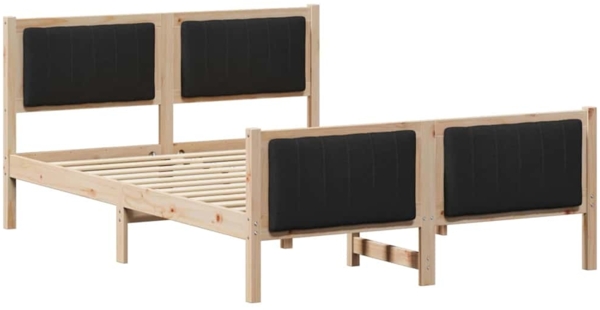 vidaXL Bettgestell Braun und Schwarz 140 x 190 cm Massivholz Kiefer 3394325 Bild 1