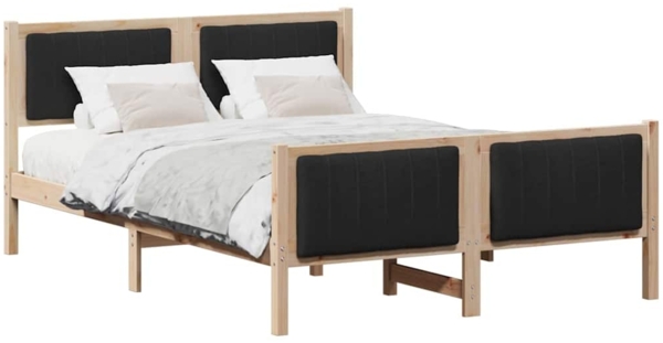 vidaXL Bettgestell Braun und Schwarz 140 x 190 cm Massivholz Kiefer 3394325 Bild 2