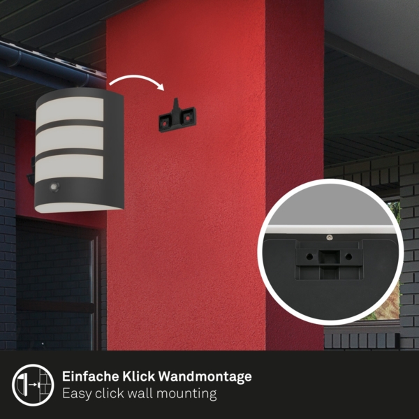 Briloner LED Außenwandleuchte Akku 5,8W schwarz Sensor warmweiß Bild 6
