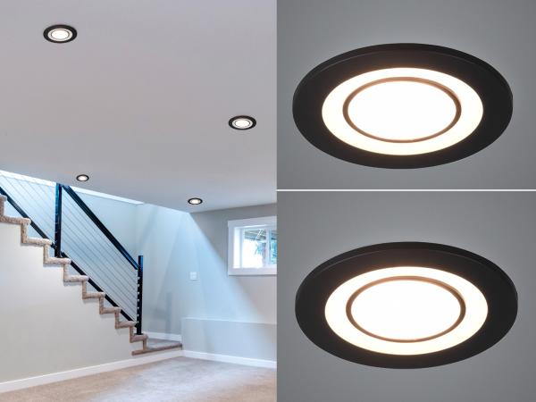 TRIO Leuchten LED Einbaustrahler, LED fest integriert, 2er Set Deckeneinbauleuchten, Einbau Decken-spot Lichtspots, Ø8,2cm