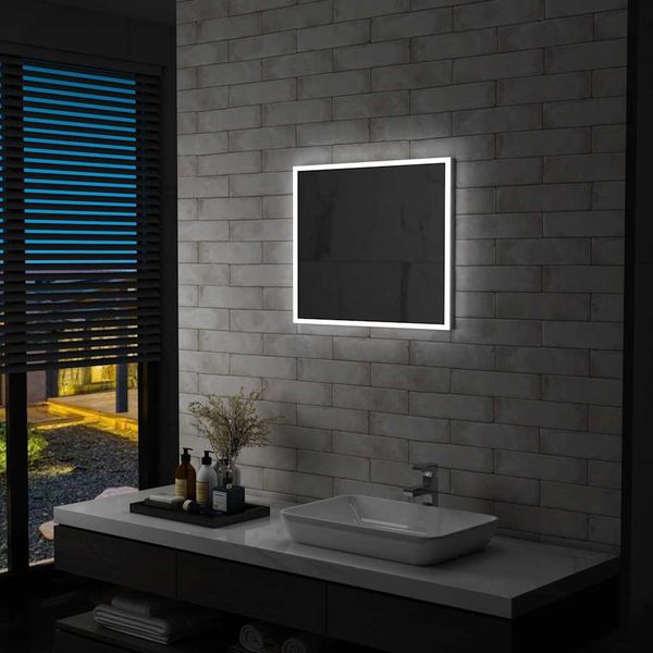 Badspiegel, Wandspiegel mit LEDs 60x50 cm