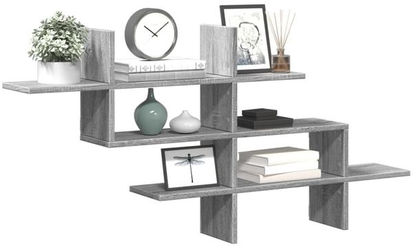 vidaXL Wandregal Grau Sonoma 124,5x18x60,5 cm Holzwerkstoff 853268