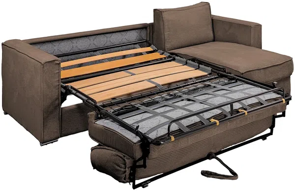 Vente-unique - LORETO Sofa SamtStoff Braun - B 223 cm152 cm x H 90 cm x L 298 cm Bild 5