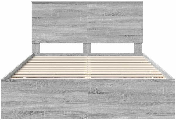 vidaXL Bettrahmen Graues Sonoma 150 x 200 cm Ingenieurs Holz 3409452 Bild 8