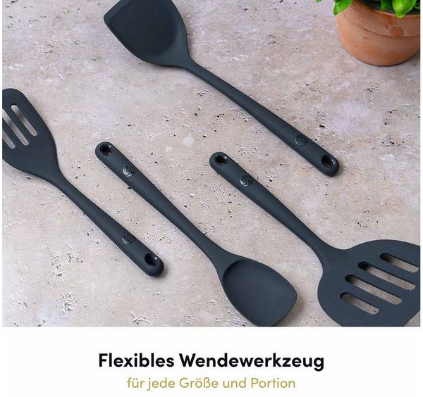 Hoffmann Germany Kochbesteck-Set 16-tlg. Küchenhelfer XXL Pfannenwender Kochlöffel (Set, 16-tlg, 16-tlg.: Pfannenwender, Kochlöffel, Zange, Stampfer, Ablage u.v.m), Zange, Kelle, Stampfer, Ablage, Fingerschutz, spülmaschinengeeignet Bild 4