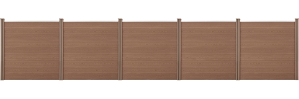 Gartenzaun Getafe WPC mit Pfosten 183x879 cm Braun neu. holz