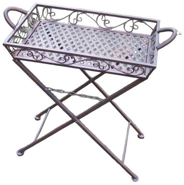Deko-Impression Beistelltisch Klapptisch Tablett-Tisch abnehmbar Beistelltisch Ablagetisch Eisen (1-St, Standfuß mit Tablett), Tablett 58 x 302 cm