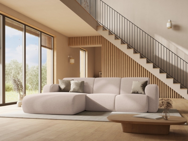 Micadoni Ecksofa Molino 4-Sitzer Rechts Chenille Beige Bild 5