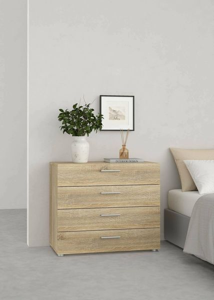 Dmora - Kommode Marinette, Mehrzweckkommode, Schlafzimmerkommode, Schrank mit Schubladen, 80x40 h68 cm, Eiche