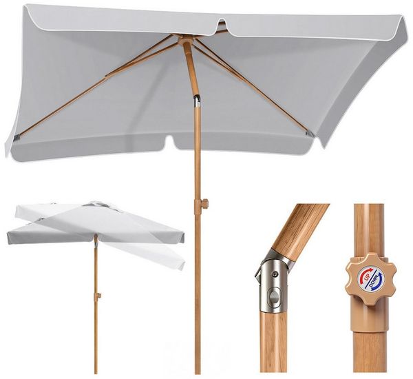 Sekey Rechteckschirm Sonnenschirm Rechteckig Balkon Balkonschirm Knickbar, LxB: 200x125,00 cm, UV50+ Sonnenschutz, für Terrasse