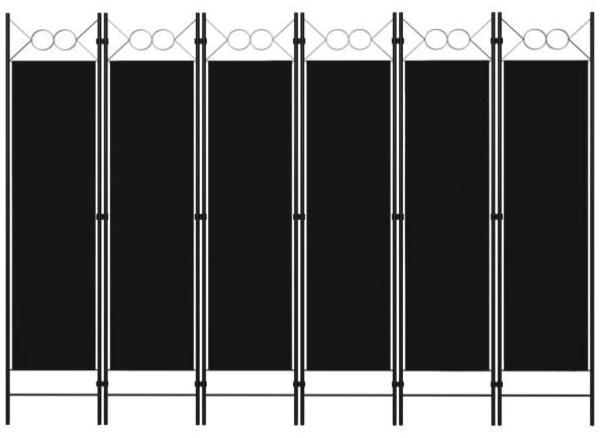 vidaXL 6-tlg. Raumteiler Schwarz 240 x 180 cm 320714