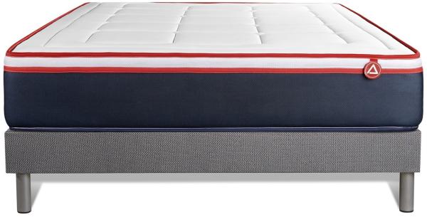 VITAL FORM matratze 140x200 cm + Bettgestell mit lattenrost, Härtegrad 4, Taschenfedern und Rückstellschaum, Höhe : 22 cm