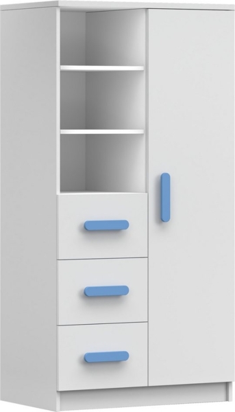 Deine Möbel 24 Kinderregal INGE 05 in Weiß / Weiß + Grau / Weiß + Eiche Sonoma Jugendzimmer, Griffe in Rosa/Blau/Grün/Weiß/Eiche Sonoma/Grau Bild 5