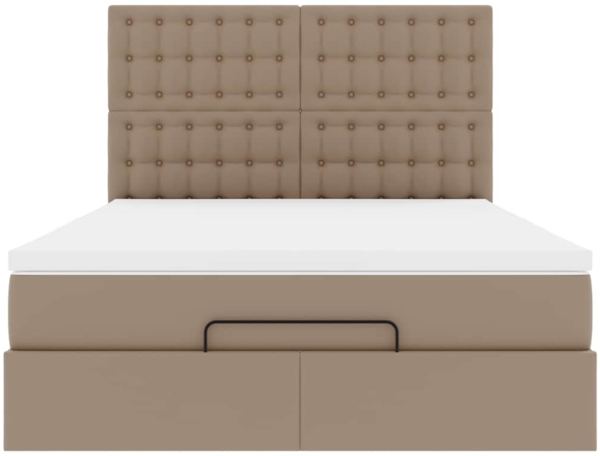 vidaXL Ottoman-Bett mit Matratze & LEDs 140x190cm Kunstleder 3313854 Bild 7