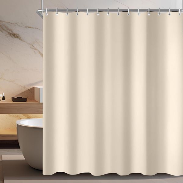 Duschvorhang 90x90 Beige Antischimmel Stoff Wasserabweisend waschbar