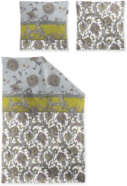 Irisette Easy Soft-Seersucker Bettwäsche 135x200 Paisley multi gelb 8615-90