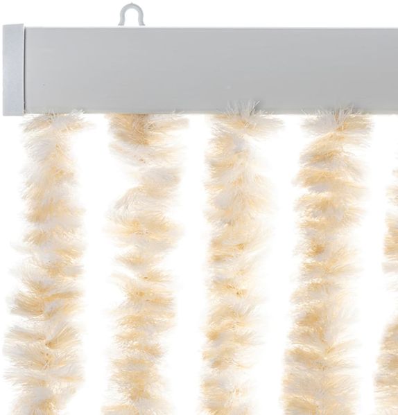 vidaXL Fliegenvorhang Beige und Weiß 90x200 cm Chenille 377341 Bild 4
