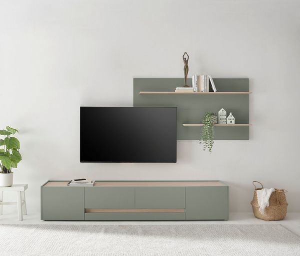 Home affaire Wohnwand City/Giron, moderne Anbauwand, Komplettset in vielen Farben verfügbar, (Set, 2-St), enthält ein Lowboard & ein Wandboard